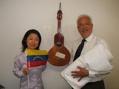Embassy of the Bolivarian Republic of Venezuela:  We presented cotton sheeting for the painting.