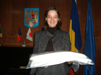 Embassy of Romania: We presented cotton sheeting for the painting.
