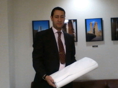 Embassy of Egypt: We presented cotton sheeting for the painting.