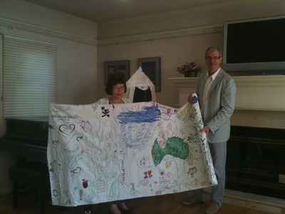 Embassy of the Republic of Latvia: The cotton sheeting painted by the children of Latvia has come back to us.