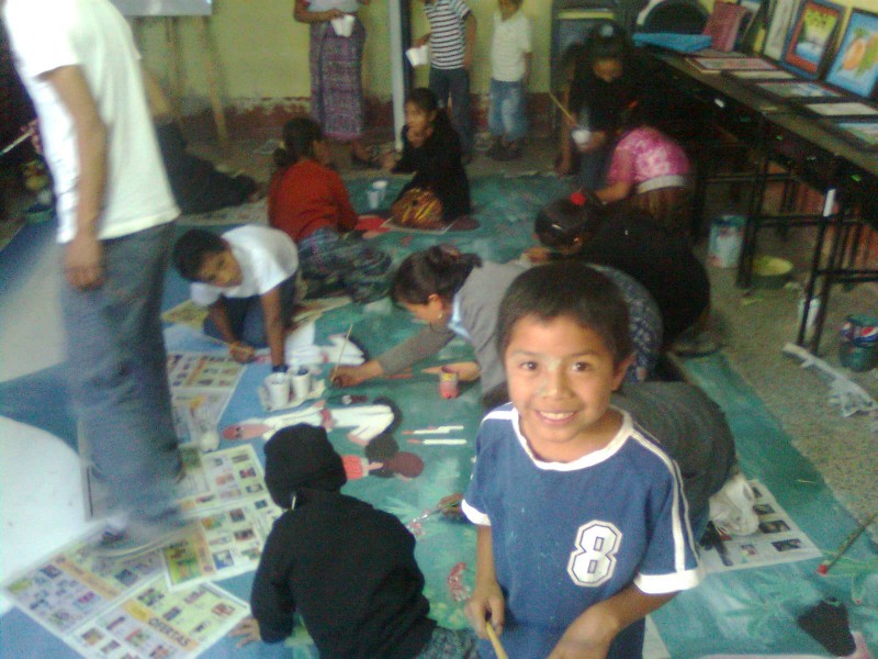 Maya children in Guatemala painted the Biggest Painting in the World 2012 in Guatemala.