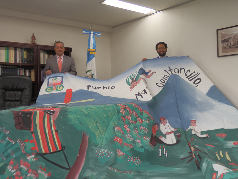 Embassy of the Republic of Guatemala: The cotton sheeting painted by the children of Guatemala has come back to us.