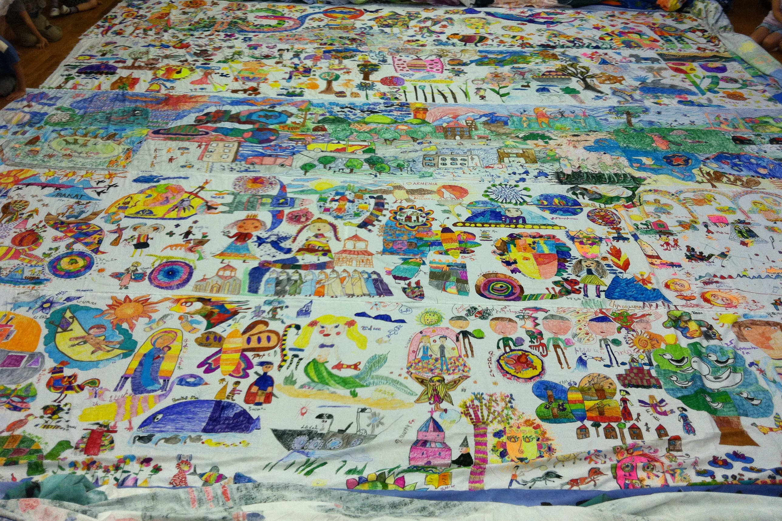 The cotton sheeting painted by the children of  Armenia has come back to us.