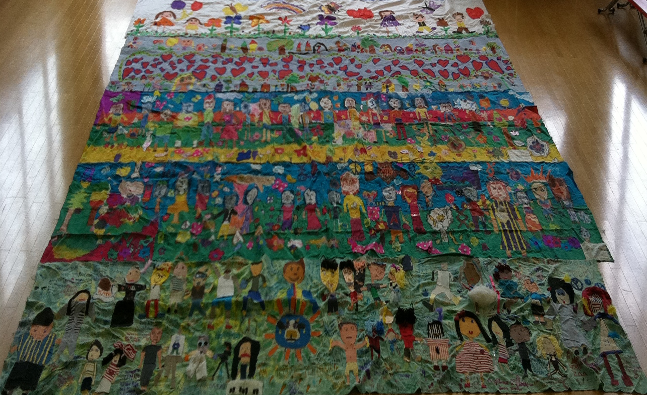 The cotton sheeting painted by the children of  Cyprus has come back to us